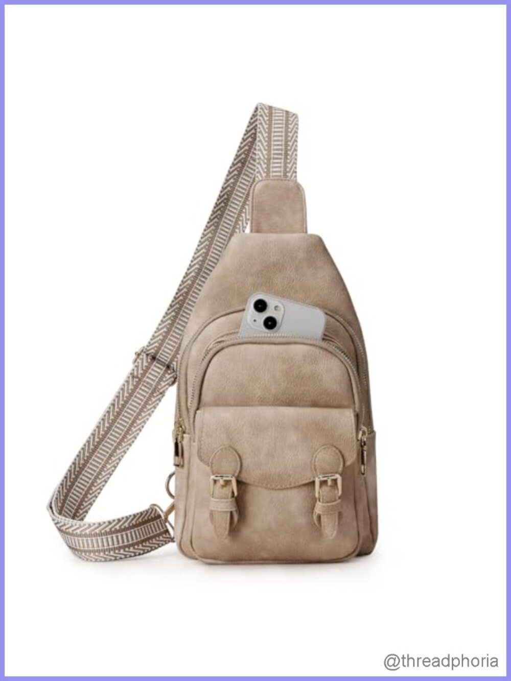 Vegan Leather Sling Bag Crossbody Fanny Pack with Adjustable Strap